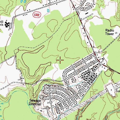 Topographic Map of Shamrock Village, NC