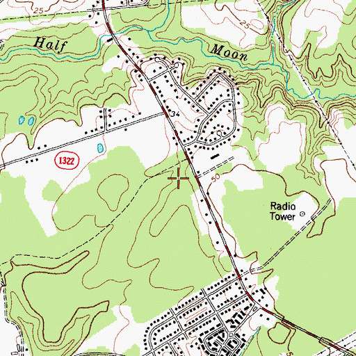 Topographic Map of Cedar Creek, NC