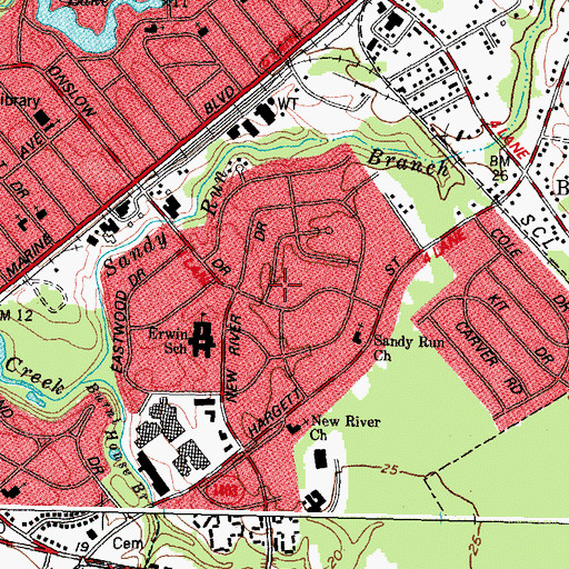 Topographic Map of New River, NC