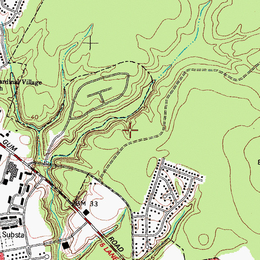 Topographic Map of Branchwood, NC