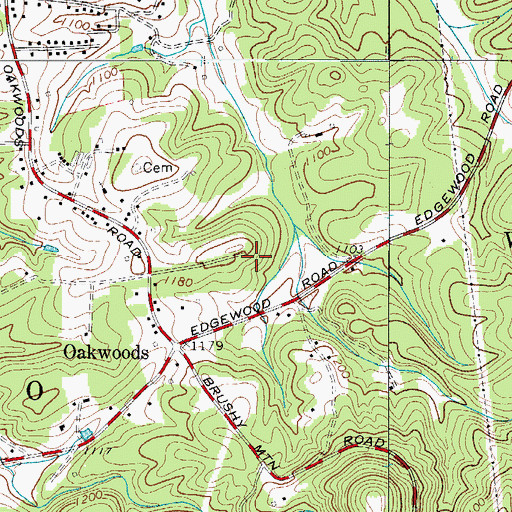 Topographic Map of Fox Run, NC