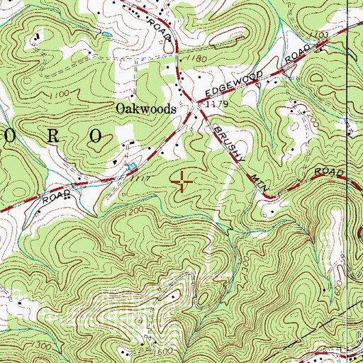 Topographic Map of Quail Hollow Estates, NC