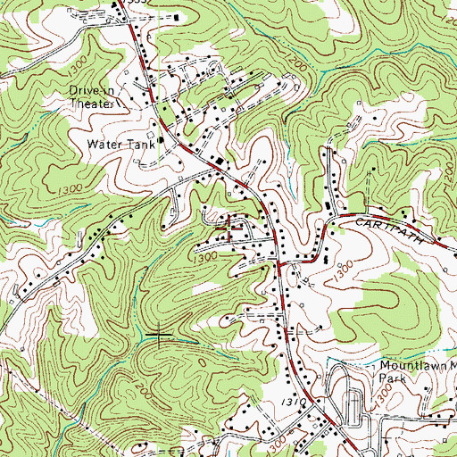 Topographic Map of Mountain Manor, NC