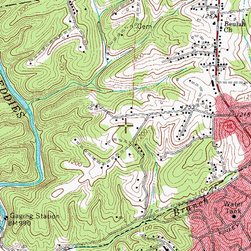 Topographic Map of Sunset Falls, NC