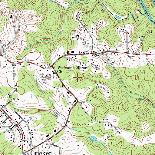 Topographic Map of Rolling Pine Acres, NC