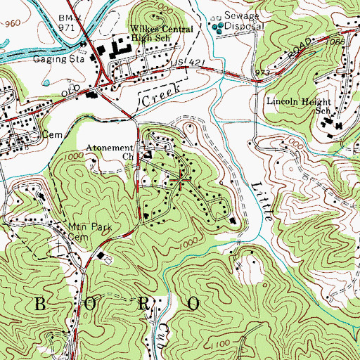 Topographic Map of Forest Hills, NC