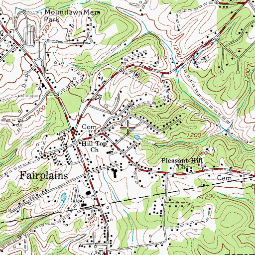 Topographic Map of Hilltop Acres, NC