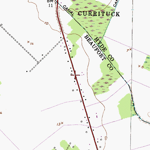 Topographic Map of Morrisons Store, NC