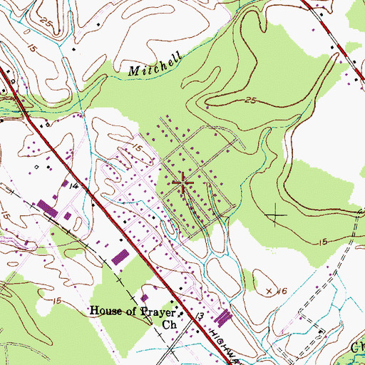 Topographic Map of Rosedale, NC