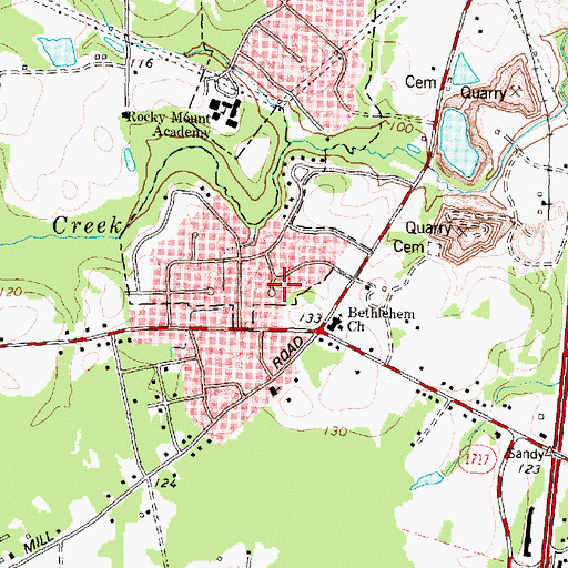 Topographic Map of Fox Run, NC