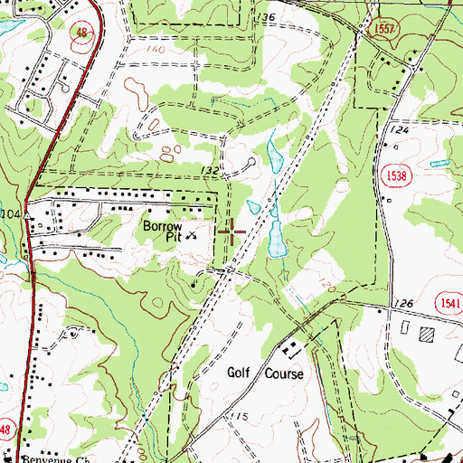 Topographic Map of North Green, NC