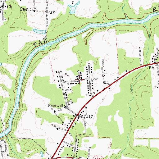 Topographic Map of Ashburk, NC
