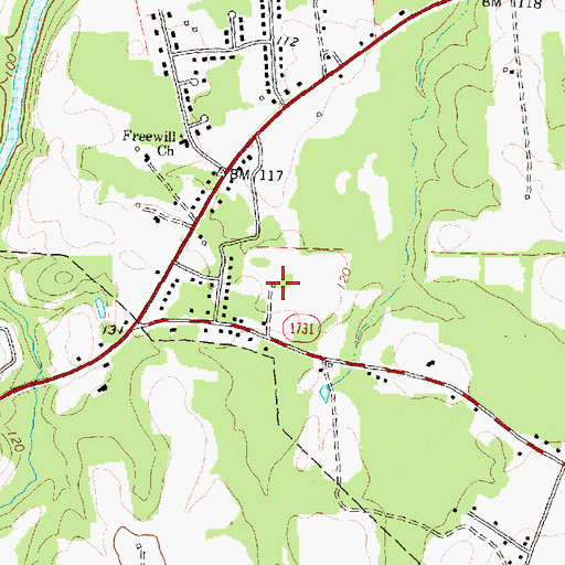 Topographic Map of Woodcrest Park, NC