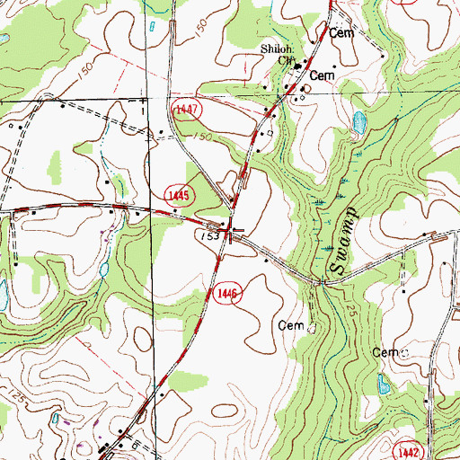 Topographic Map of Hays Mill, NC