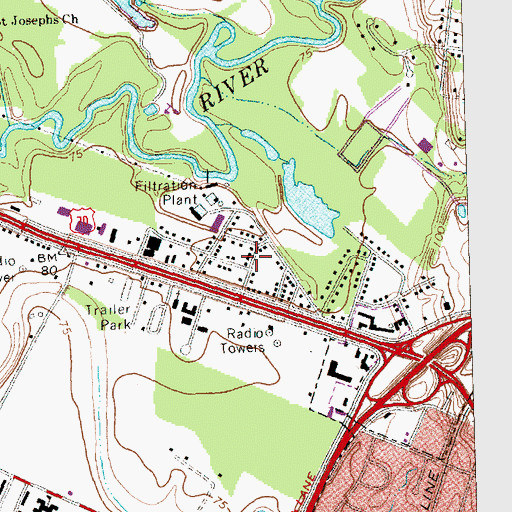 Topographic Map of Borden Homes, NC