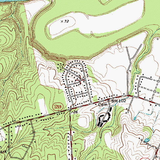 Topographic Map of Hillsdale, NC