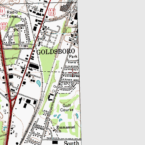 Topographic Map of Carver Heights, NC