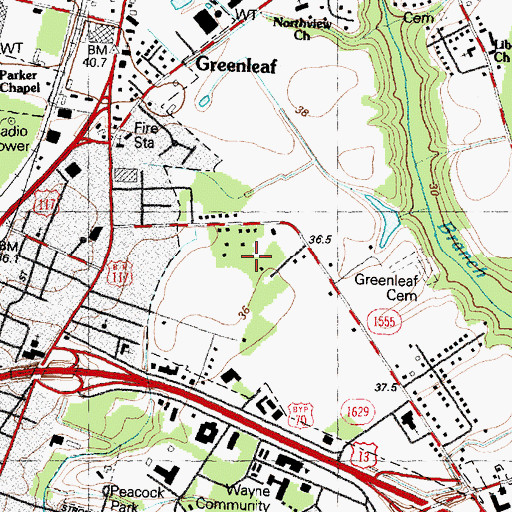 Topographic Map of Pine Haven, NC