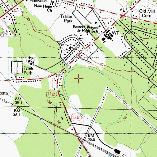 Topographic Map of Tiffany Gardens, NC