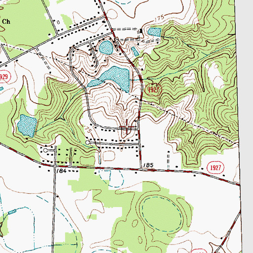 Topographic Map of Robin Lake Estates, NC