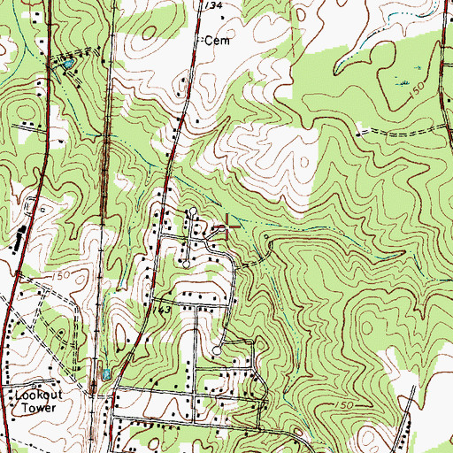 Topographic Map of Lakewood Estates, NC
