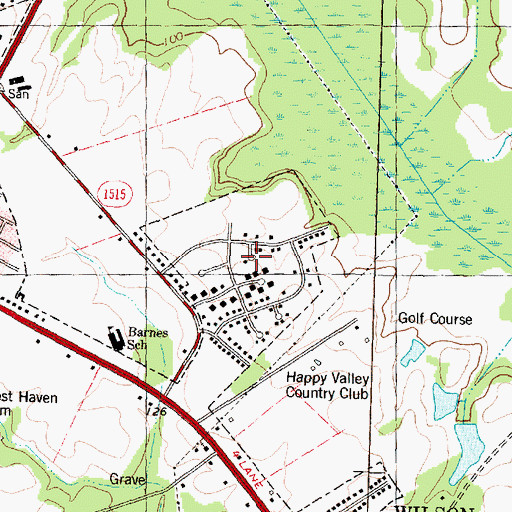 Topographic Map of Glenwood Hills, NC