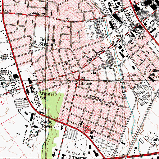 Topographic Map of Five Points, NC