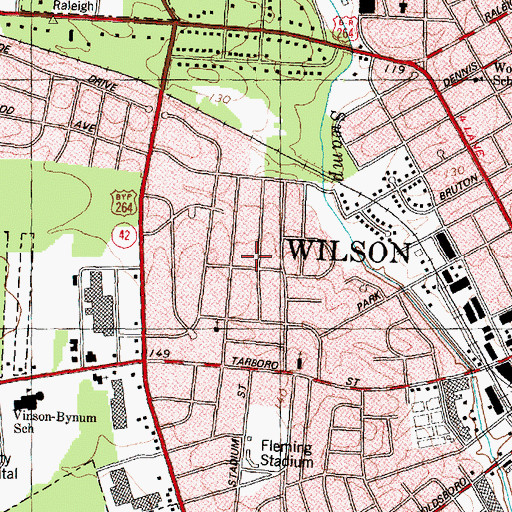 Topographic Map of Forrest Road Homes, NC