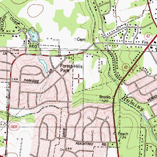 Topographic Map of Waterford, NC