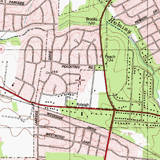 Topographic Map of Farmington Heights, NC