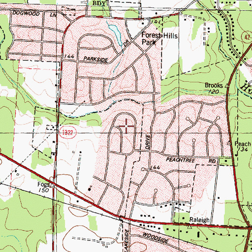 Topographic Map of Jennings Acres, NC