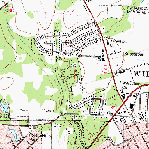 Topographic Map of Thorpshire Farm, NC