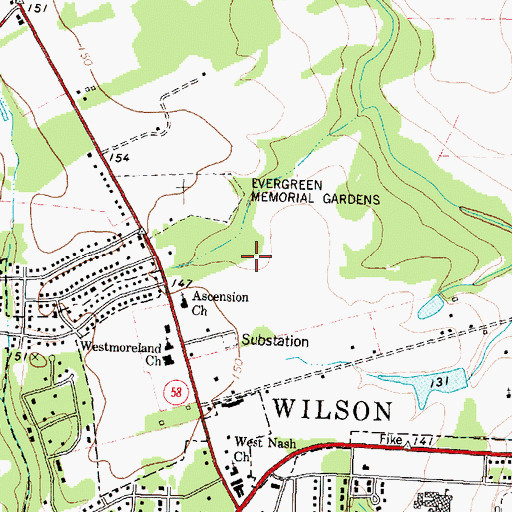 Topographic Map of White Fox, NC