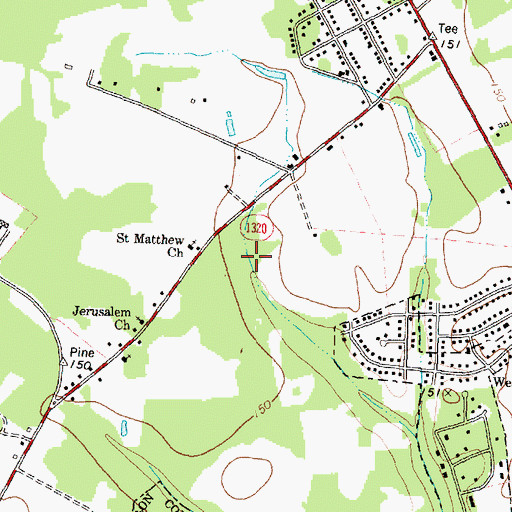 Topographic Map of Stoneybrook, NC