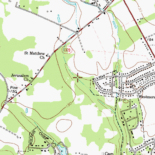 Topographic Map of Merrimont, NC