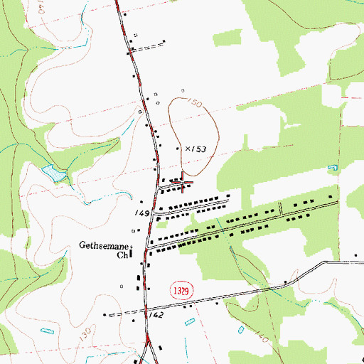 Topographic Map of Oak Crest, NC