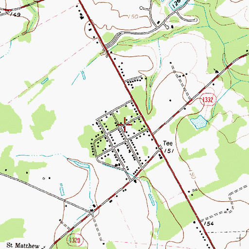 Topographic Map of Newton Park, NC