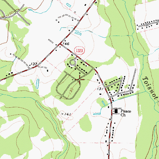 Topographic Map of Sherwood Forest, NC