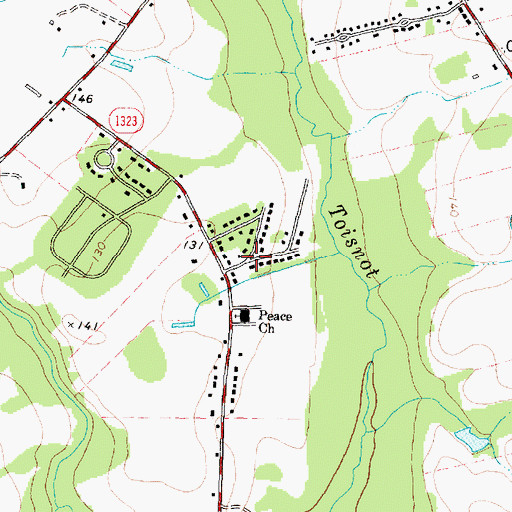 Topographic Map of Elizabeth Heights, NC