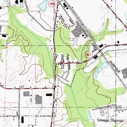 Topographic Map of Lincoln Heights, NC