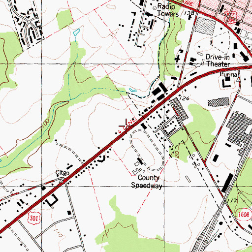 Topographic Map of Wilco Manor Mobile Home Park, NC