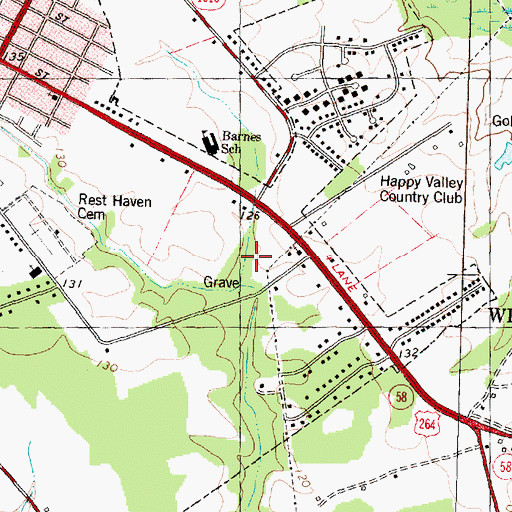 Topographic Map of Sandy Creek, NC