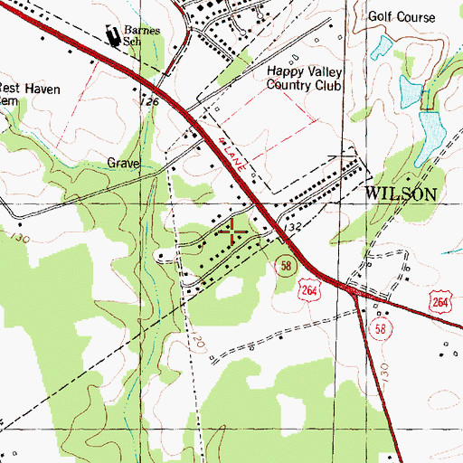 Topographic Map of Bel-Air Forest, NC