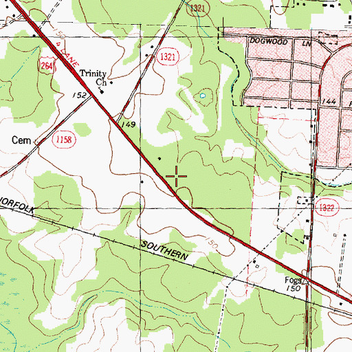 Topographic Map of Belle Meade, NC