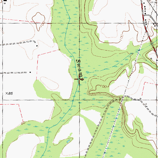Topographic Map of Sandy Creek, NC