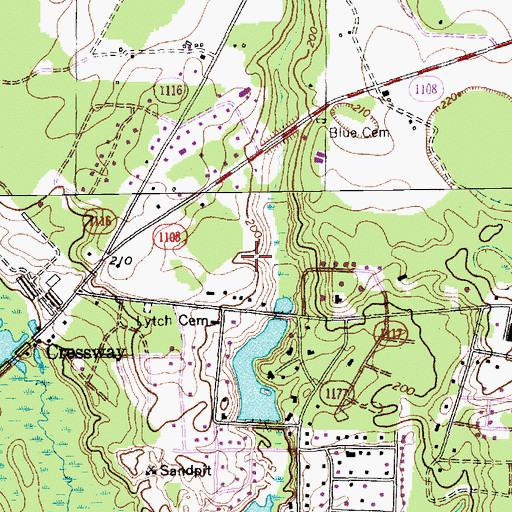 Topographic Map of Idlewood, NC