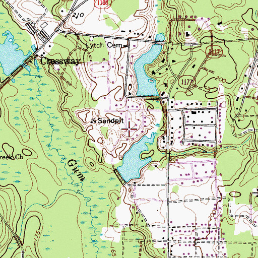 Topographic Map of Woodrun, NC