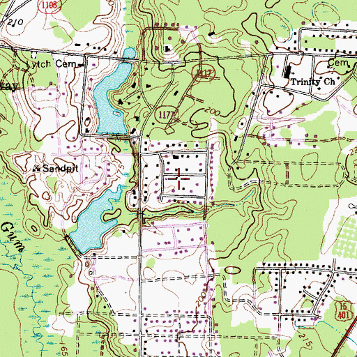 Topographic Map of Laurin Lake, NC