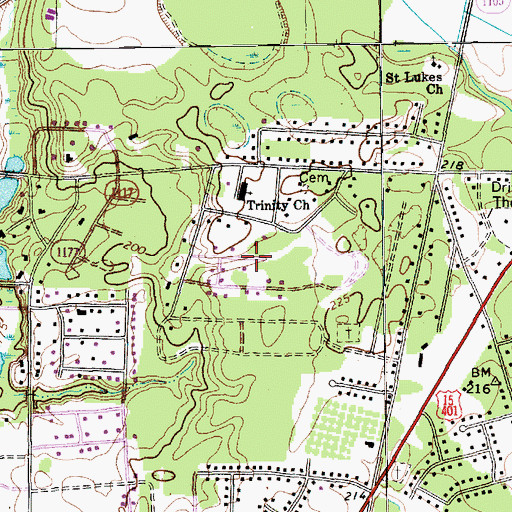 Topographic Map of Highland Park, NC