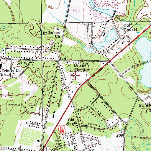 Topographic Map of Sunny Acres, NC